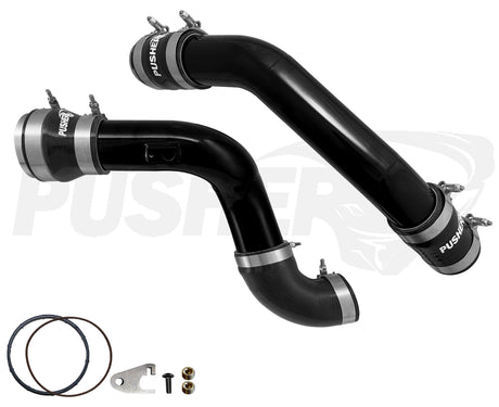 Pusher 3" Hot & Cold Side Charge Tubes for 2023+ Ford F250/350 6.7L Powerstroke w/ Throttle Valve Adapter - 7