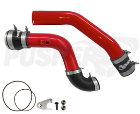 Pusher 3" Hot & Cold Side Charge Tubes for 2023+ Ford F250/350 6.7L Powerstroke w/ Throttle Valve Adapter - 1