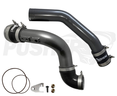 Pusher 3" Hot & Cold Side Charge Tubes for 2023+ Ford F250/350 6.7L Powerstroke w/ Throttle Valve Adapter - 2