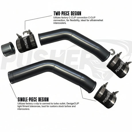 Pusher 3" Hot & Cold Side Charge Tubes for 2017-2022 Ford F250/350 6.7L Powerstroke w/ Throttle Valve Adapter