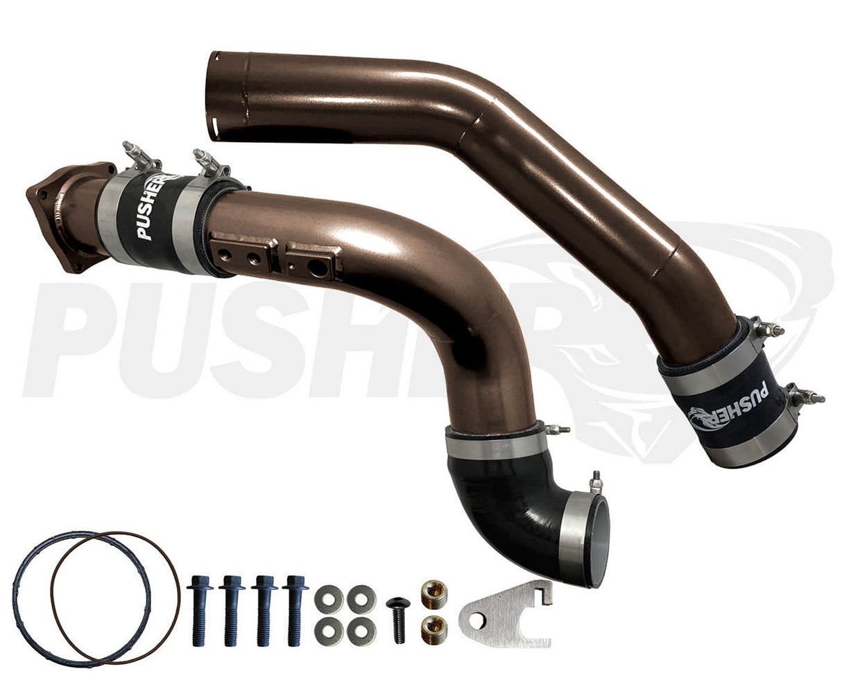 Pusher 3" Hot & Cold Side Charge Tubes for 2023+ Ford F250/350 6.7L Powerstroke w/ Throttle Valve Replacement - 2