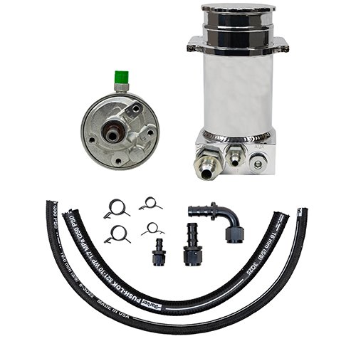 Remote-Fill Power Steering P Pump & Reservoir Kit - Street/Hot Rod