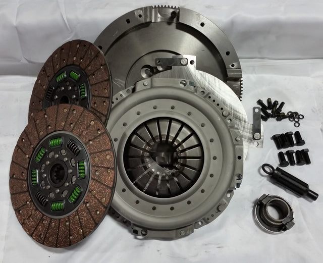Valair 1994-2003 Dodge Ram 2500/3500 5.9L Cummins NV4500 5-Speed Quiet Organic Spring Hub Dual Disc Clutch Kit w/ Flywheel - 550HP/1100 ft-lb