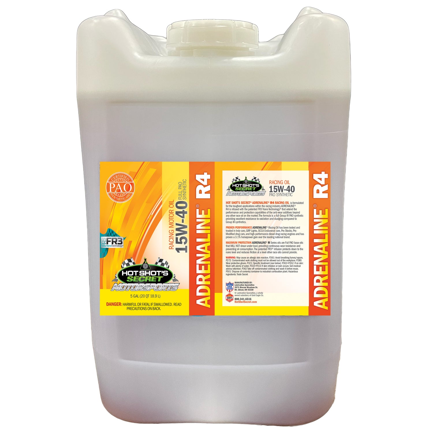 Hot Shot's Secret ADRENALINE R4 15W-40 - 5 GALLON