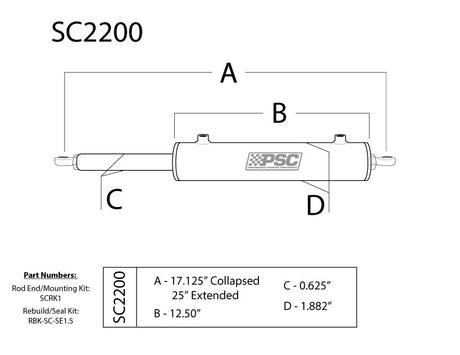 Single-Ended Cylinder Assist® Steering Cylinders & Kits