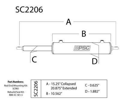 Single-Ended Cylinder Assist® Steering Cylinders & Kits