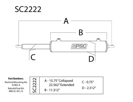 Single-Ended Cylinder Assist® Steering Cylinders & Kits