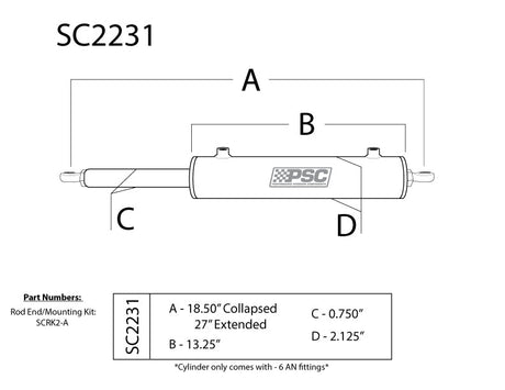 Single-Ended Cylinder Assist® Steering Cylinders & Kits