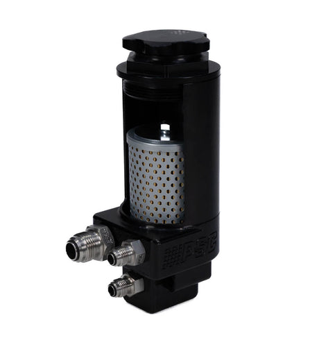 Pro Touring Billet Remote Power Steering Reservoir – Black Anodized