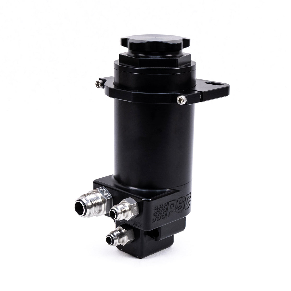 Pro Touring Billet Remote Power Steering Reservoir – Black Anodized