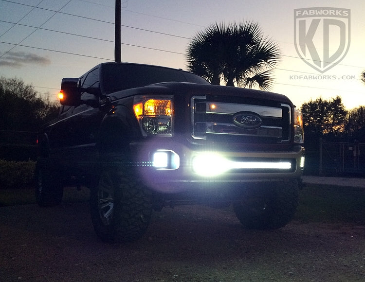KD Fabworks 2011-2016 Ford Super Duty F-250/F-350 Bumper Brackets for curved 40" LED light bars