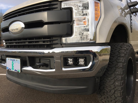 KD Fabworks 2017-2019 Ford Super Duty F-250/F-350 Dual Rigid D-Series/Baja Design Squadron Mounts