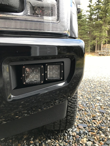KD Fabworks 2017-2019 Ford Super Duty F-250/F-350 Dual Rigid D-Series/Baja Design Squadron Mounts