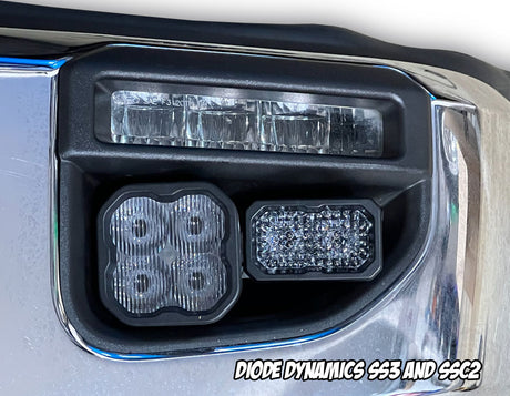 KD Fabworks 2020-2022 Ford Super Duty F-250/F-350 Dual Light Mount WITH OEM LED Foglights FOR DIODE DYNAMICS