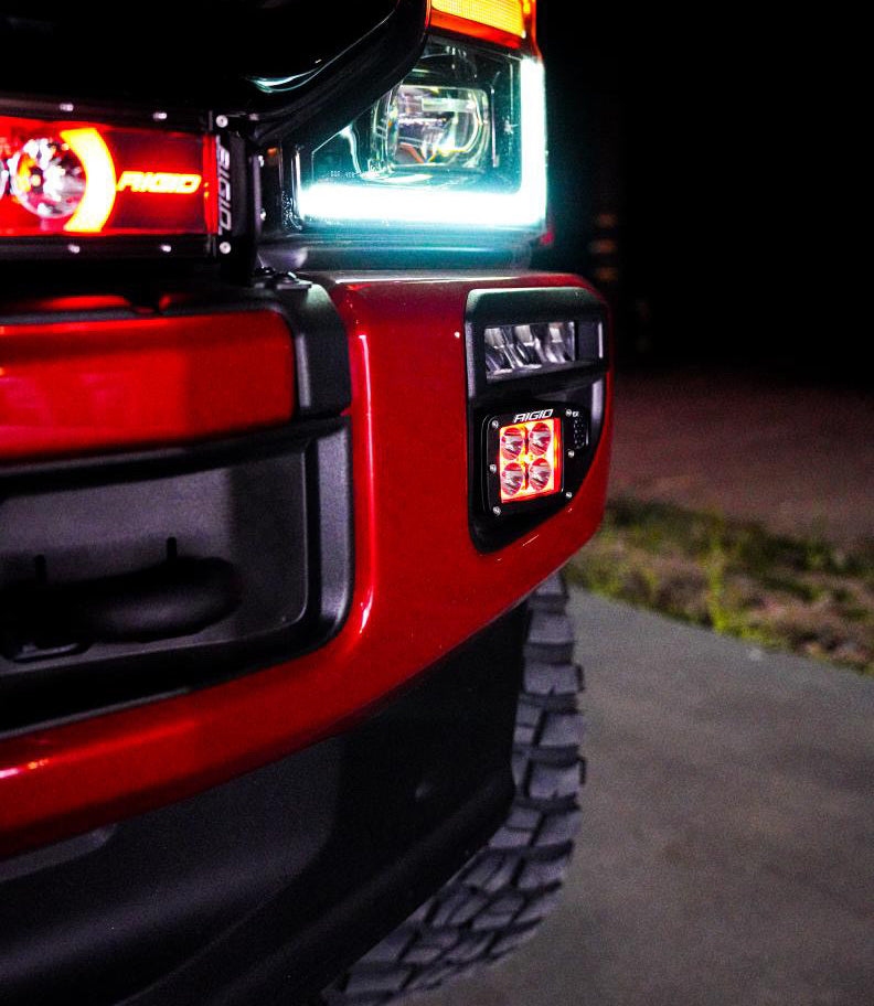 KD Fabworks 2020-2022 Ford Super Duty F-250/F-350 Dual Light Mount WITH OEM LED Foglights FOR RIGID