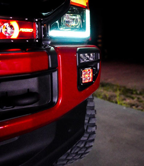 KD Fabworks 2020-2022 Ford Super Duty F-250/F-350 Dual Light Mount WITH OEM LED Foglights FOR RIGID