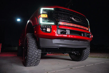 KD Fabworks 2020-2022 Ford Super Duty F-250/F-350 Dual Light Mount WITH OEM LED Foglights FOR RIGID