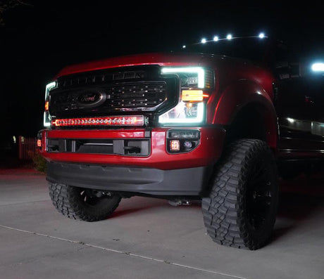 KD Fabworks 2020-2022 Ford Super Duty F-250/F-350 Dual Light Mount WITH OEM LED Foglights FOR RIGID