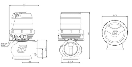 TurboSmart GenV CompGate40HP ‘High Pressure’ 35psi External Wastegate