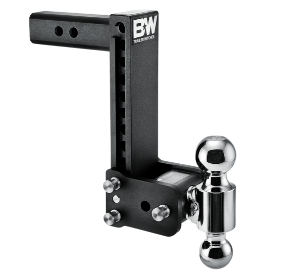 BW Tow & Stow Adjustable Ball Mount | 2" Shank, 9" Drop, 2" 2-5/16" Ball, Black Finish