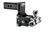 BW Tow & Stow Adjustable Ball Mount 2.5" Shank, 5" Drop, 1-7/8"-2-5/16" Black Finish