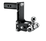 BW Tow & Stow Ball Mount | 2 1/2" Shank, 7" Drop, Black Powdercoat, 1-7/8",2",2-5/16" Config., With Locking Pin