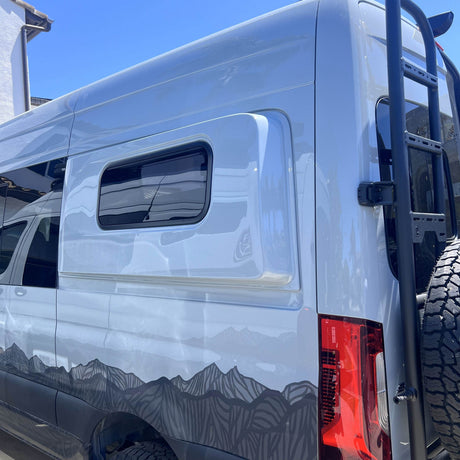 Acrylic Awning Window w/ Clamp Ring (Driver Side) for Sprinter Van Wideout
