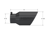 MBRP Universal Tip 6 O.D. Dual Wall Angled 4 inlet 12 length - Black Finish