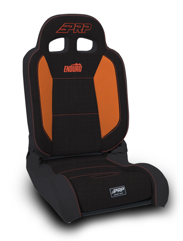 PRP EnduroDaily Reclining Suspension Seat - Black/Orange Tweed - Driver