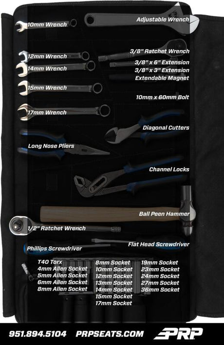 PRP Kawasaki KRX Roll Up Tool Bag w/ 35pc Tool Kit