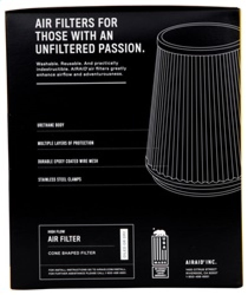 Airaid Universal Air Filter - Cone 6in F x 9x7-1/4in B x 6-1/4x3-3/4in T x 7in H - Synthaflow