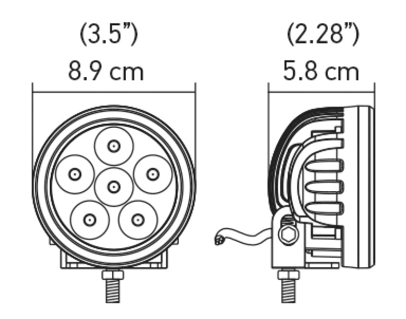 Hella Value Fit 90mm 6 LED Light - PED Off Road Spot Light