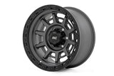 Rough Country 85 Series Wheel | Simulated Beadlock | Gunmetal Gray/Black | 17x9 | 8x170 | -12