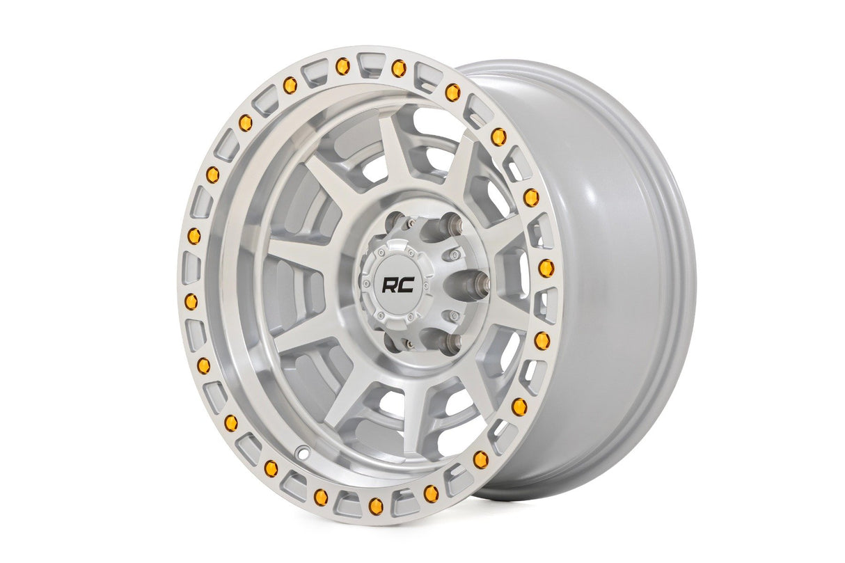 Rough Country 85 Series Wheel | Simulated Beadlock | Full Machine | 17x9 | 5x4.5 | -12mm