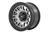 Rough Country 82 Series Wheel | One-Piece | Machined Semi Gloss Black | 17x9 | 5x5 | -12mm