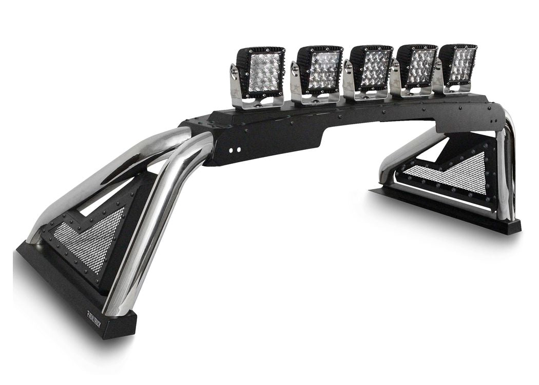 Go Rhino Sport Bar 2.0 polished stainless with lights mounted