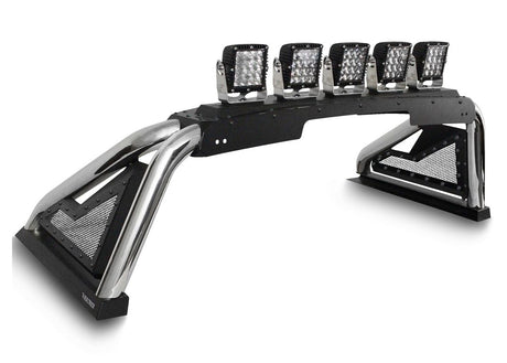 Go Rhino Sport Bar 2.0 polished stainless with lights mounted