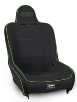 PRP Premier High Back Suspension Seat- Black/Green Vinyl
