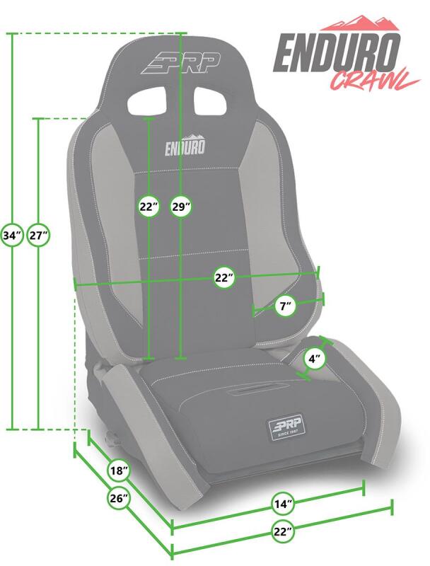 PRP EnduroCrawl Reclining Suspension Seat - Black Suede - Driver
