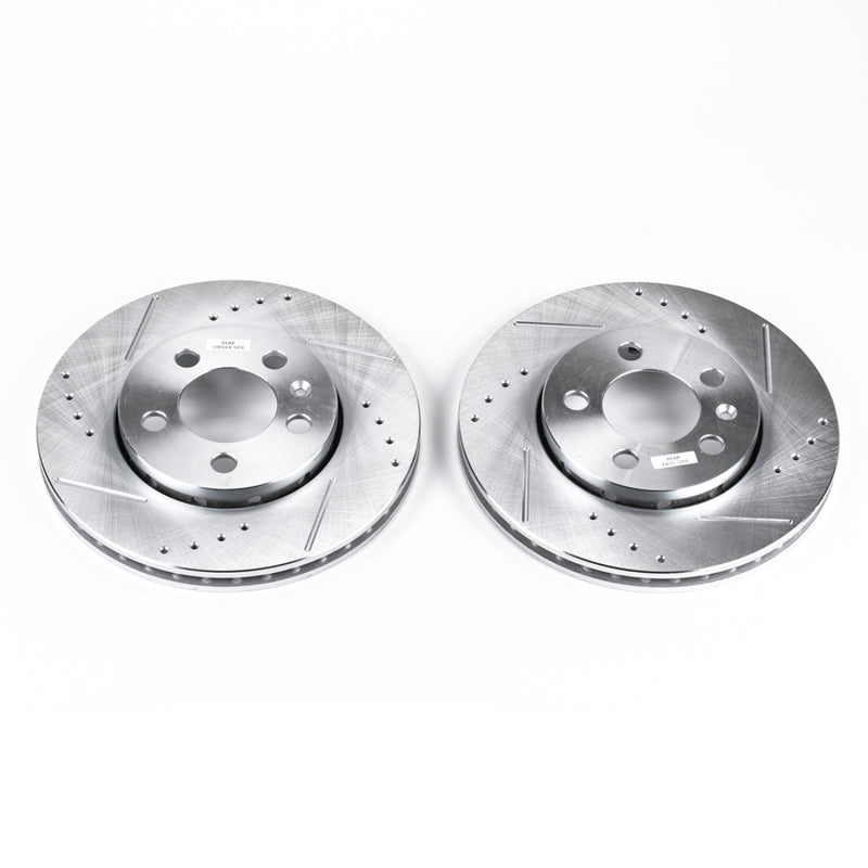 Power Stop 00-06 Audi TT Quattro Rear Evolution Drilled & Slotted Rotors - Pair