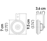 Hella Horn Bl Blk Disc Ht Mcycle 12V Univ