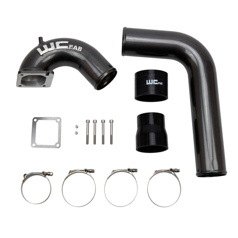 Wehrli 03-07 Dodge 5.9L Cummins 3.5in Intake Horn & Driver Side Intercooler Pipe Kit - Fluor Green