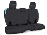 PRP Jeep Wrangler JL Rear Bench CoversU - 4 door with no armrest - Black/Teal