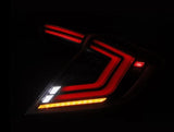 AlphaRex 16-21 Honda Civic Hatchback/ Type-R FK8 Nova-Series LED Tail Lights (Pair) - Alpha Black