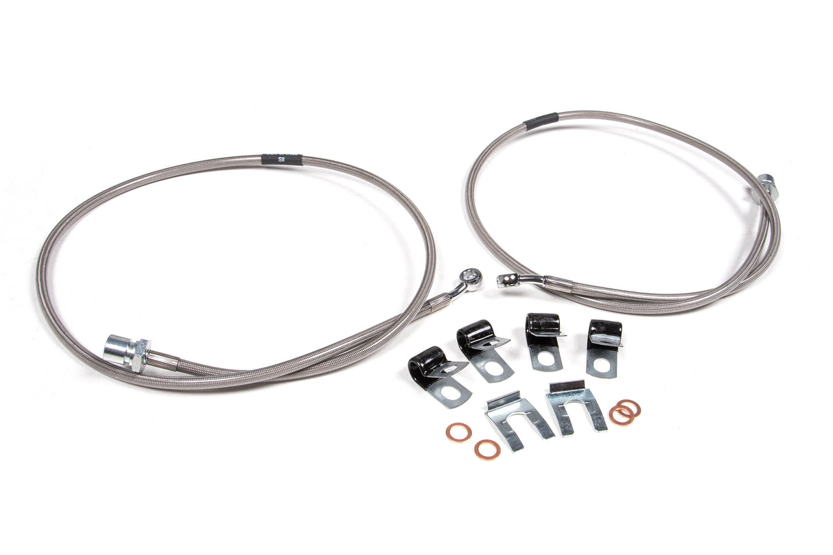 Front Brake Line Set - Stainless Steel - Fits 4-8 Inch Lift for 2013-2024 Dodge Ram 2500/3500 4WD