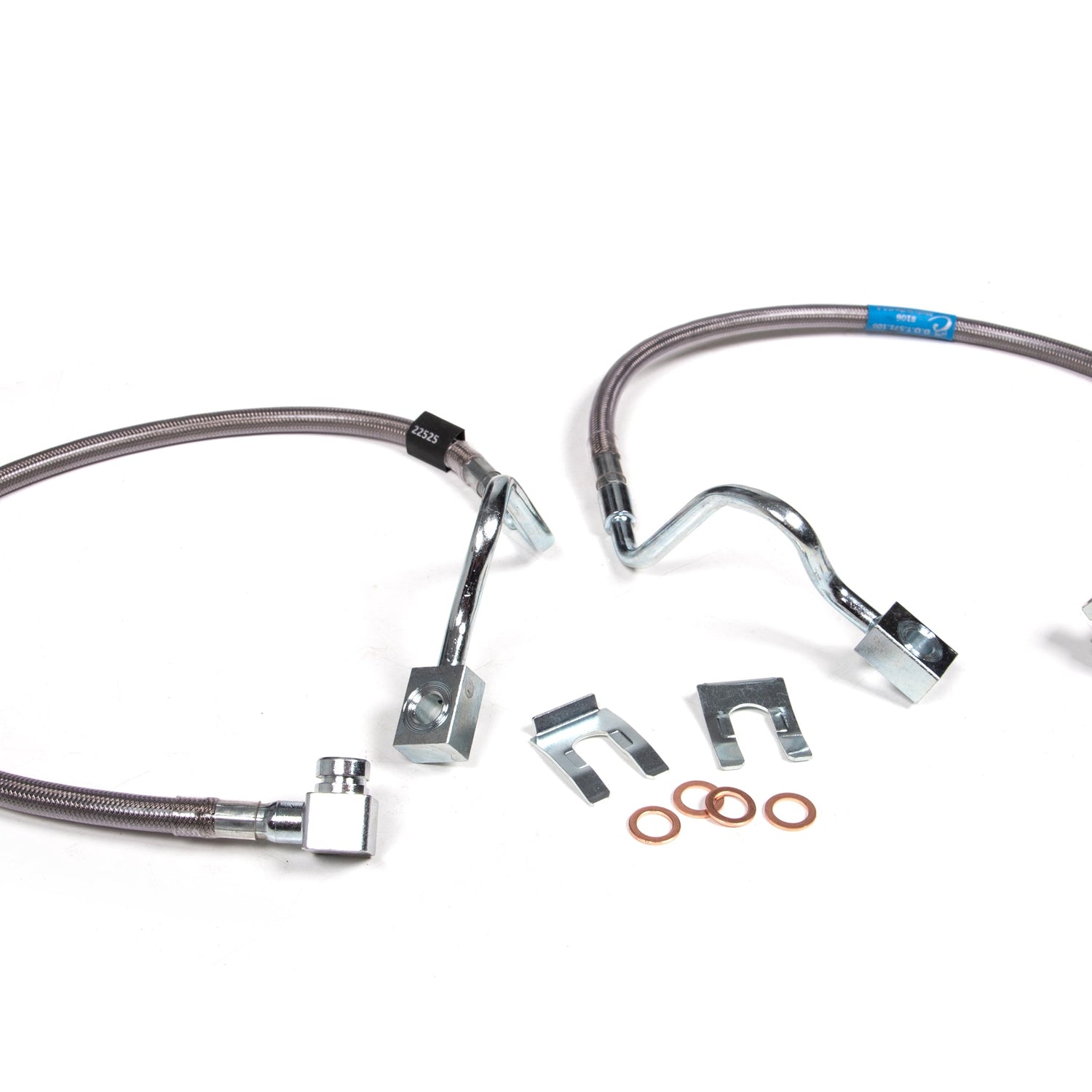 Front Brake Line Set - Stainless Steel - Fits 6-8 Inch Lift for 2004-2008 Ford F-150 4WD