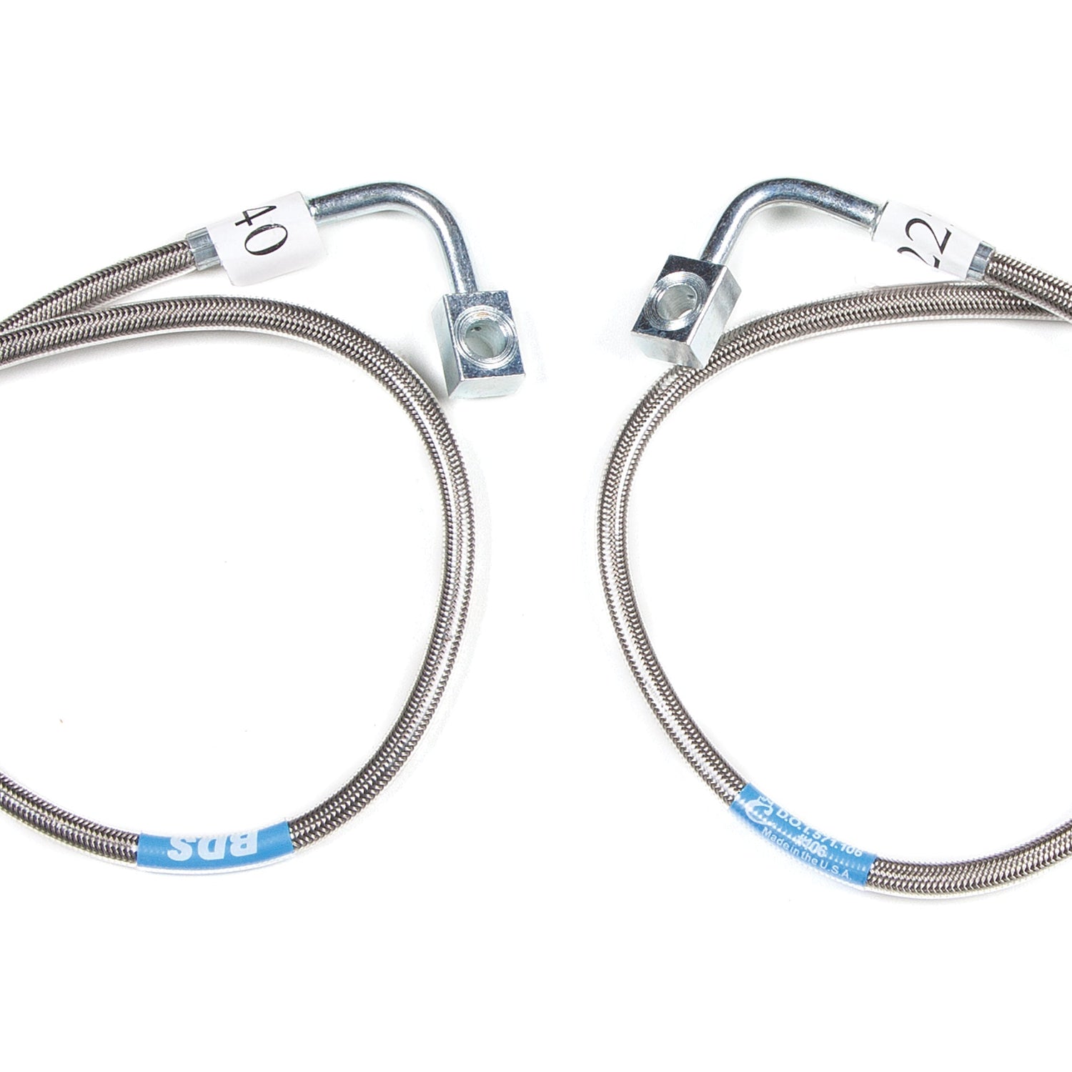 Front Brake Line Set - Stainless Steel - Fits 4-6.5 Inch Lift for 2007-2018 Jeep Wrangler JK