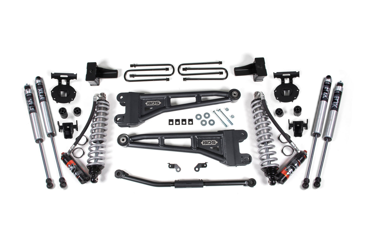 2.5-Inch Lift Kit w/ Radius Arm - FOX 2.5 Performance Elite Coil-Over Conversion for 2011-2016 Ford F-250/F-350 Super Duty 4WD Diesel - 5 Inch Block Kit