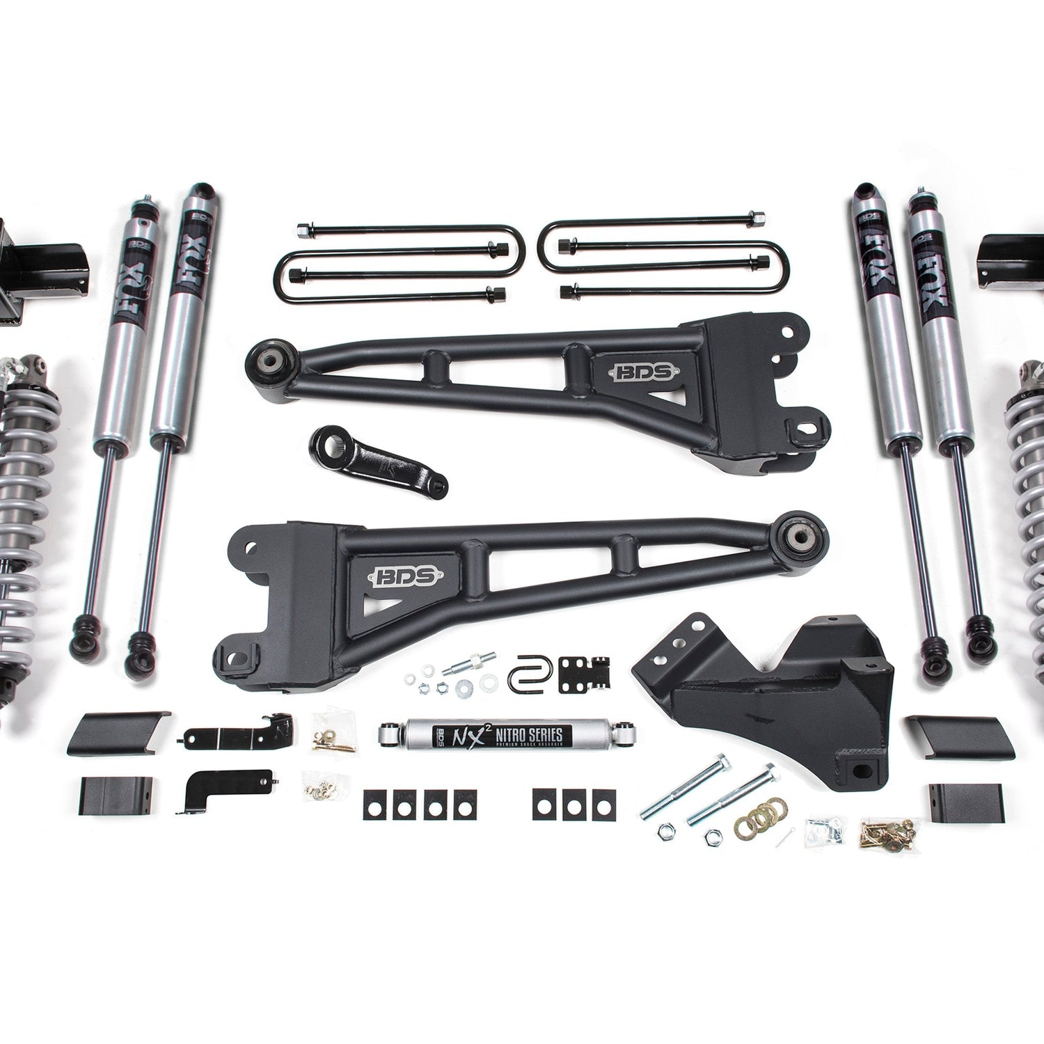 4-Inch Lift Kit w/ Radius Arm - FOX 2.5 Performance Elite Coil-Over Conversion for 2020-2022 Ford F-350 Super Duty DRW 4WD Diesel - FOX 2.0 Performance Series