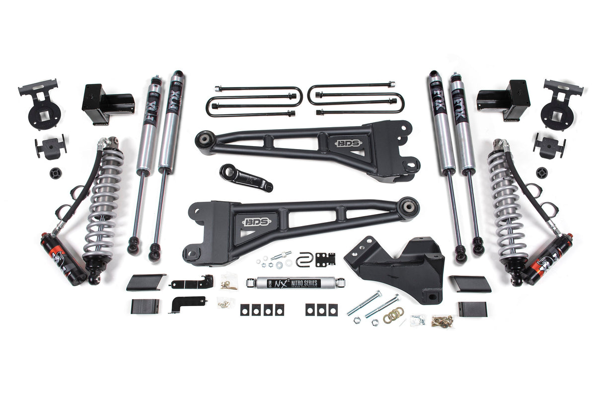4-Inch Lift Kit w/ Radius Arm - FOX 2.5 Performance Elite Coil-Over Conversion for 2020-2022 Ford F-350 Super Duty DRW 4WD Diesel - FOX 2.0 Performance Series